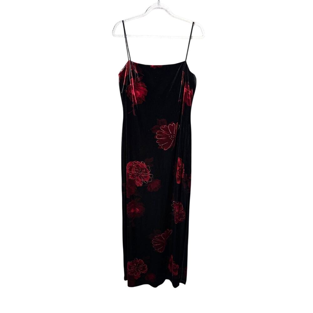 Arianna by Rachel Kaye Velvet Black Red Maxi Dress Gothic Whimsygoth Fairy